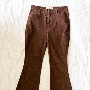 brown corduroy flare pants
